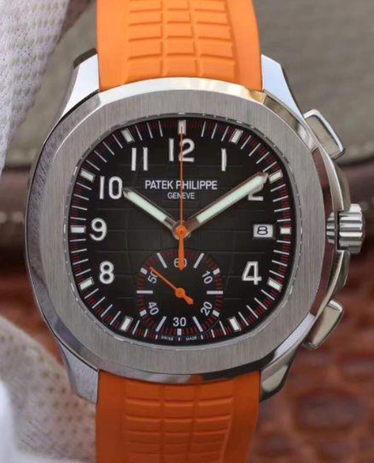 Replica Aquanaut Chronograph Orange Rubber Strap