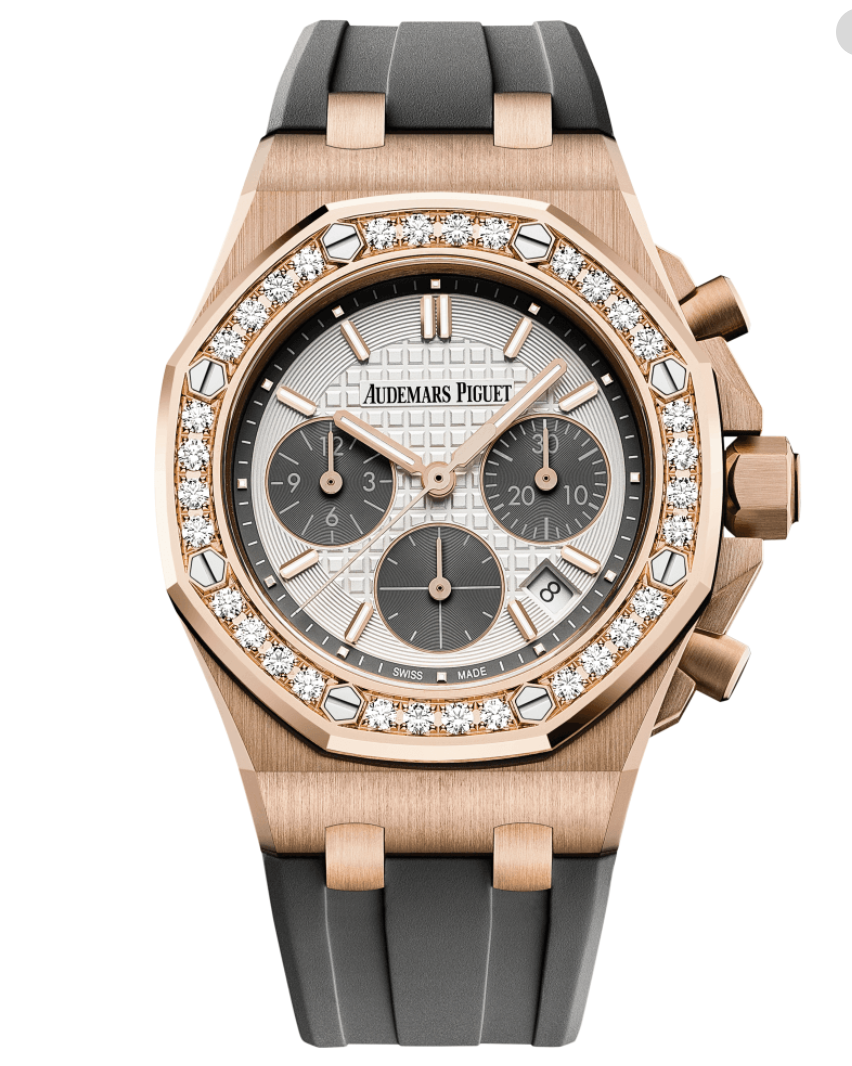 Best Swiss Clone AP Replica Offshore 37mm - Rose Gold/Diamond Rubber Band